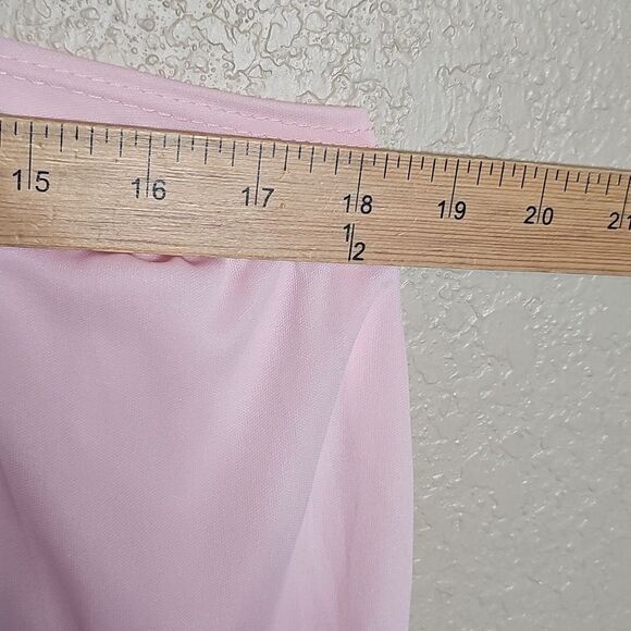 NWT Adrienne Medium Coral and Lime Palm Print Floral One Shoulder Sleeve Top - Picture 6 of 8